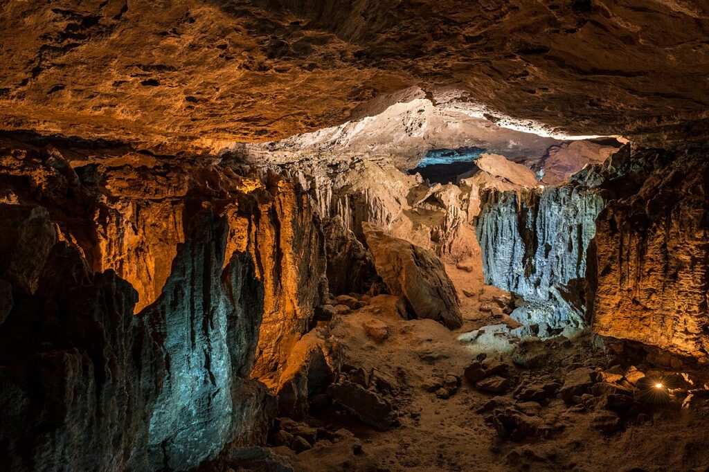 Yuryevskaya cave in the Kamsko-Ustyinsky district of Tatarstan, Russia